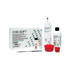 GC America Coe-Soft professional pkg Contains: 5.5 oz. powder, 5.5 oz. liquid, lubricant, measuring scoop, glass measuring vial.